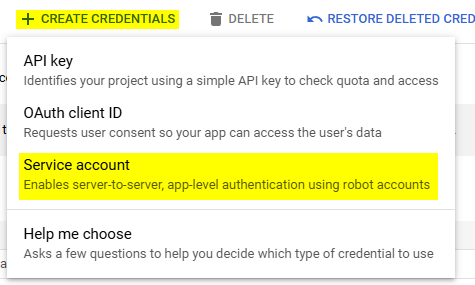 Create service account 2